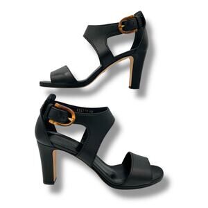 Gucci Nadege Bamboo Buckle Black Leather Heels 40 Quiet Chic